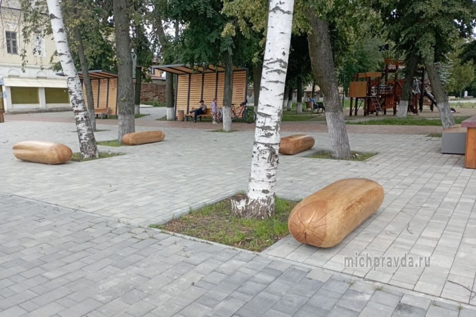 В Мичуринске появились эко-лавочки необычной формы