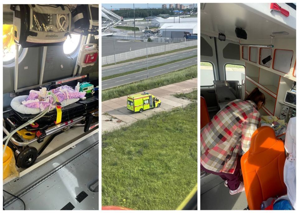 Грудничка с тяжелым заболеванием доставили из Саратова в Самару на вертолете