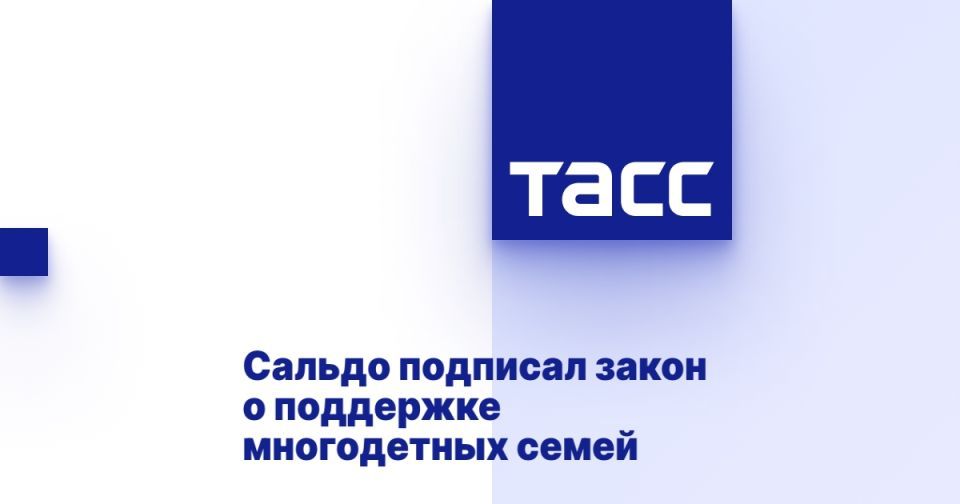 Сальдо подписал закон о поддержке многодетных семей