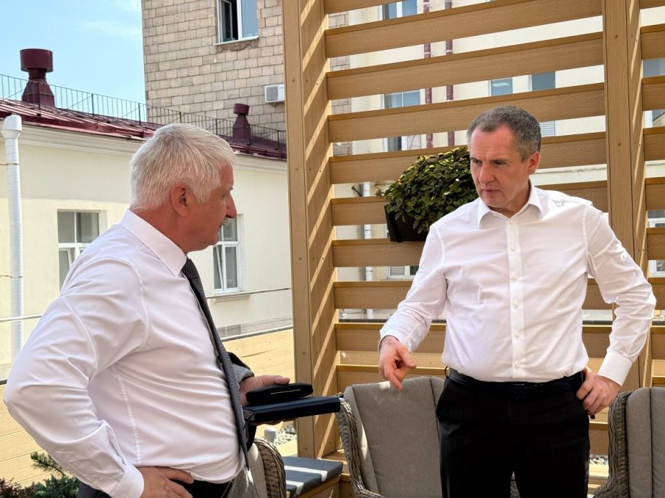 Вячеслав Гладков провёл встречу с председателем ДОСААФ России Денисом Добряковым