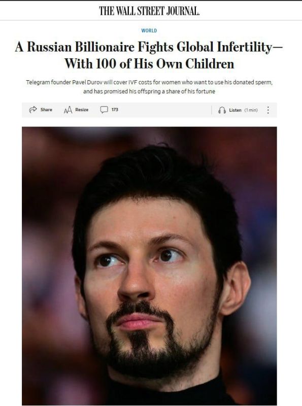 Павел Дуров пообещал оплатить ЭКО женщинам, которые захотят от него родить, пишет WSJ